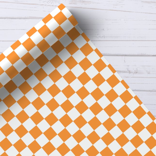 Papier Cadeau Motif de tableau de bord orange et blanc (Créateur téléchargé)