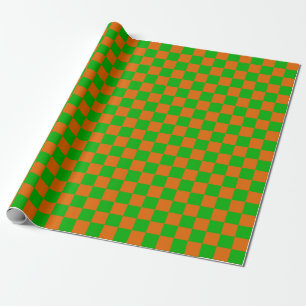 Papier Cadeau Motif de tableau de bord vert et orange