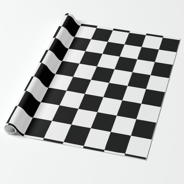 Papier Cadeau Motif de tableau de contrôle avec blanc, noir (Déroulé)