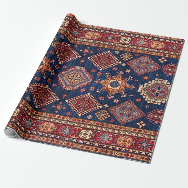 Papier Cadeau Motif de tapis oriental persan turc (Déroulé)