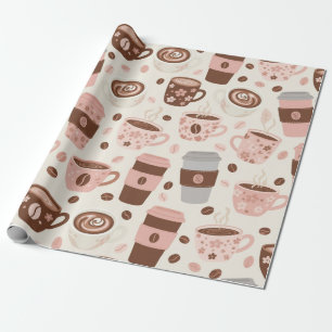 Papier Cadeau Motif de tasse de café cosy (10)