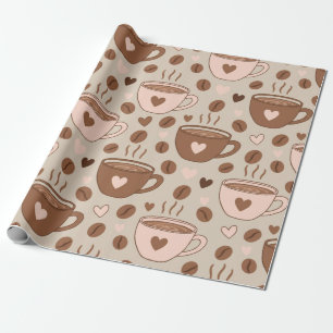 Papier Cadeau Motif de tasse de café cosy (11)