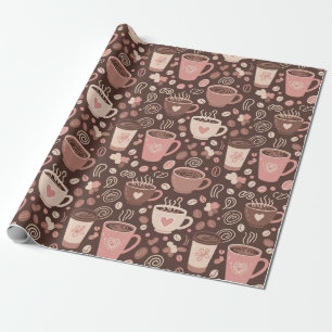 Papier Cadeau Motif de tasse de café cosy (2)