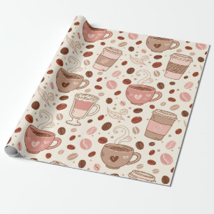 Papier Cadeau Motif de tasse de café cosy (3)