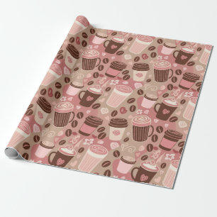 Papier Cadeau Motif de tasse de café cosy (5)