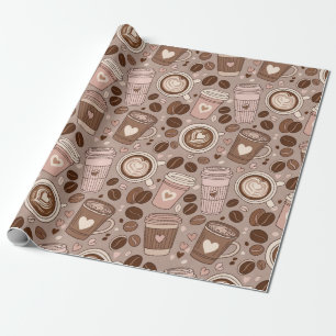 Papier Cadeau Motif de tasse de café cosy (6)