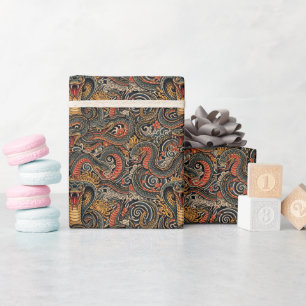 Papier Cadeau Motif de tatouage Irezumi Cobra Japonais