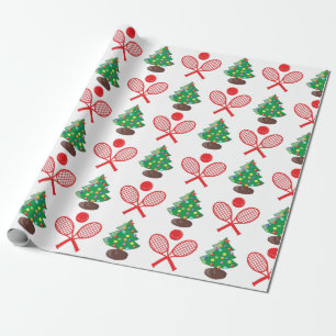 Papier Cadeau Motif de tennis de Noël