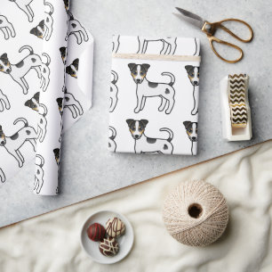 Papier Cadeau Motif de Terrier Russell Parson à lissage triple