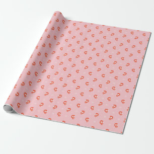 Papier Cadeau Motif de tête rouge vintage