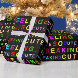 Papier Cadeau Motif de texte noir "Sens si fâcheux"