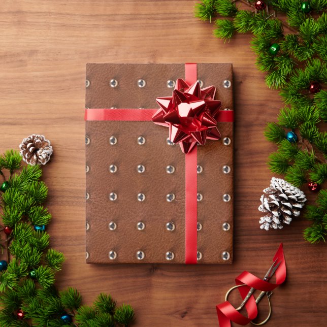 Papier Cadeau motif de texture cuir (Cadeau de vacances)