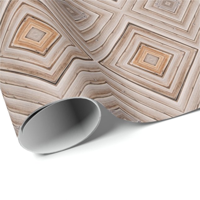 Papier Cadeau Motif de texture de bois (Coin rond)