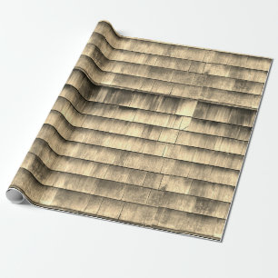 Papier Cadeau Motif de texture de panneau de bois sépia vintage