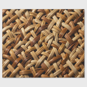 Papier Cadeau Motif de texture de tressage en osier de rotin nat