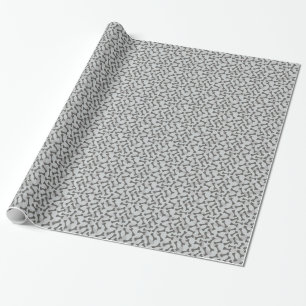Papier Cadeau Motif de texture d'os à fond gris