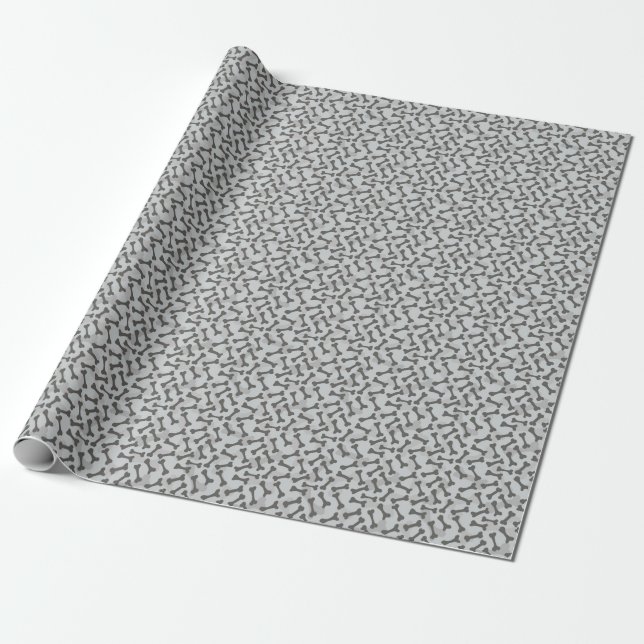 Papier Cadeau Motif de texture osseuse Niveaux de gris (Déroulé)