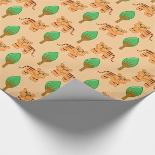 Papier Cadeau Motif de tigre de carton mignon