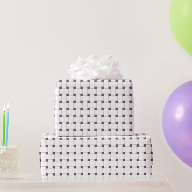 Papier Cadeau Motif de tissage sur Brown, personnalisable (Cadeaux de fête)