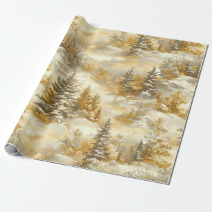 Papier Cadeau Motif de Toile de Jouy Forêt d'Hiver (1)