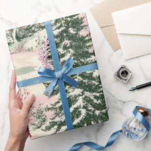 Papier Cadeau Motif de toile de Noël victorien vintage