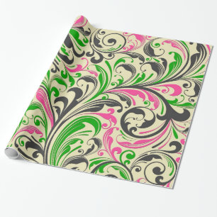 Papier Cadeau Motif de torrents floraux colorés