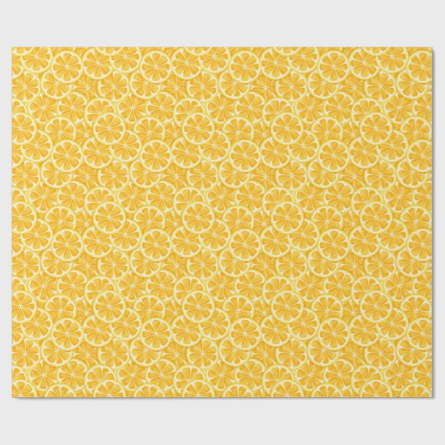 Papier Cadeau Motif de tranche de citron  (Plat)