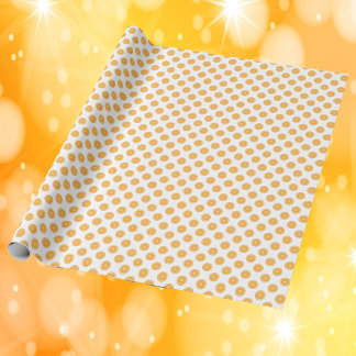 Papier Cadeau Motif de tranche de fruits orange