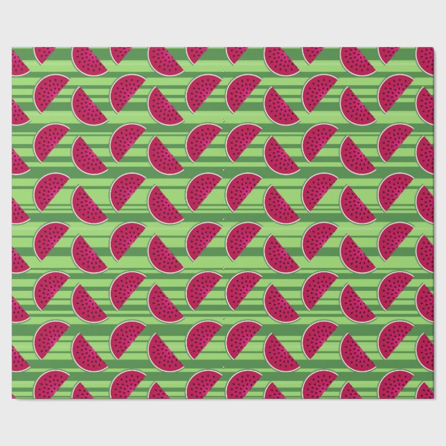 Papier Cadeau Motif de tranches de pastèque (Couture)