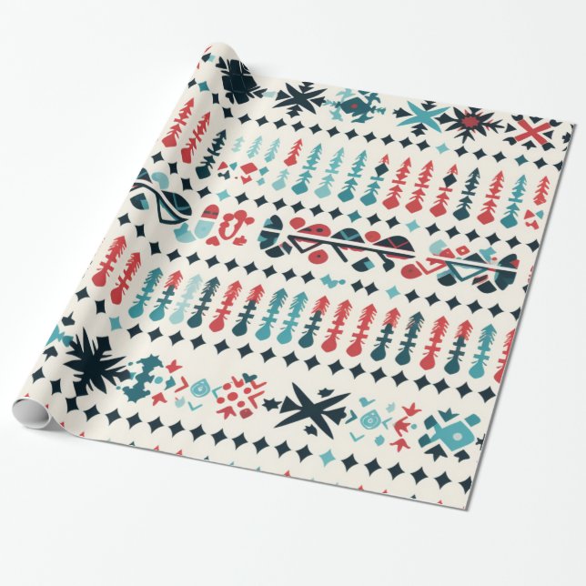 Papier Cadeau Motif de transpiration nordique (Déroulé)