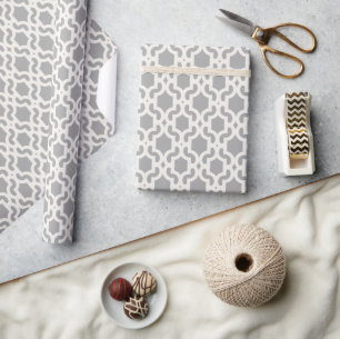 Papier Cadeau Motif de treillis en quatrefeuilles d'ivoire maroc