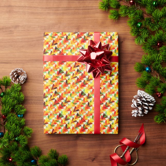 Papier Cadeau Motif de triangles abstraits mignons (Cadeau de vacances)