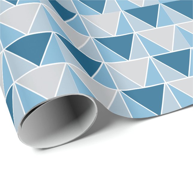 Papier Cadeau Motif de triangles géométriques modernes (Coin rond)