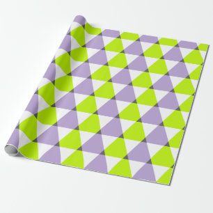 Papier Cadeau Motif de triangles vert géométrique moderne violet