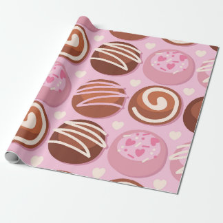 Papier Cadeau Motif de truffe au chocolat sucré