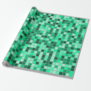 Papier Cadeau Motif de tuiles de verts/sarcelles d'hiver