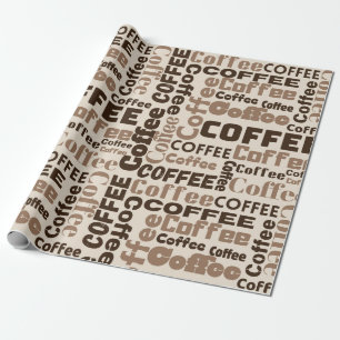 Papier Cadeau Motif de typographie de café vintage (2)