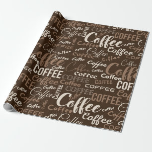 Papier Cadeau Motif de typographie de café vintage (3)