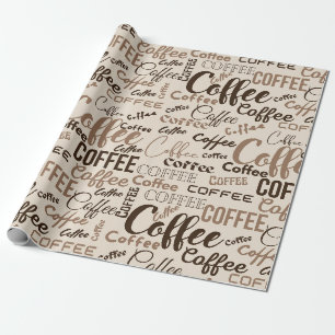 Papier Cadeau Motif de typographie de café vintage (4)