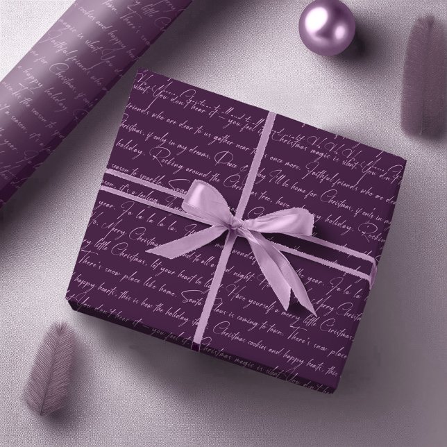 Papier Cadeau Motif de typographie de Noël violet #36 ID1009 (Créateur téléchargé)