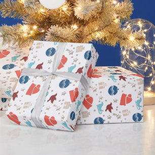 Papier Cadeau Motif de vacances de Noël moderne