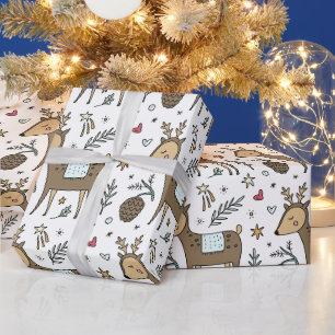 Papier Cadeau Motif de vacances de rennes de Noël