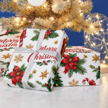 Motif de vacances Poinsettia & Pin de Noël