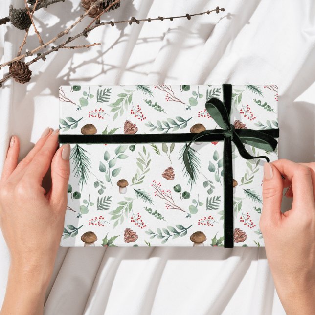 Papier Cadeau Motif de vacances vert sauge  (Créateur téléchargé)