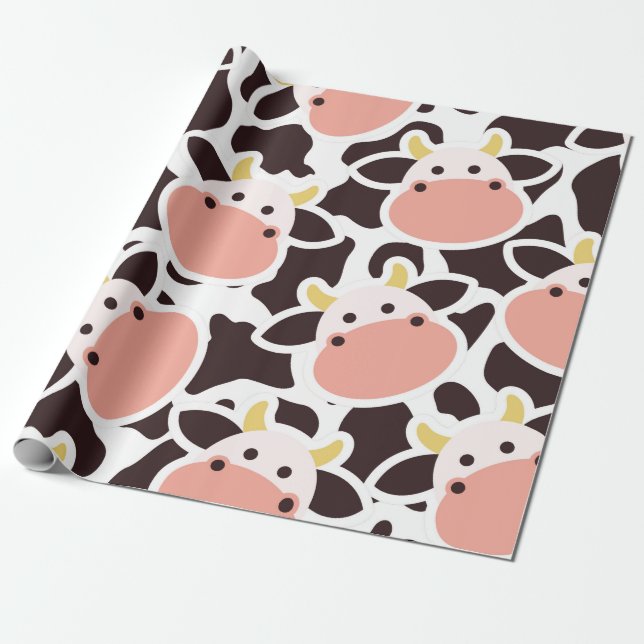 Papier Cadeau Motif de vache mûre (Déroulé)