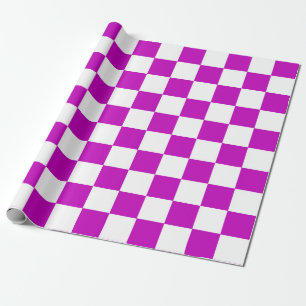 Papier Cadeau Motif de vérification À damiers blanc violet