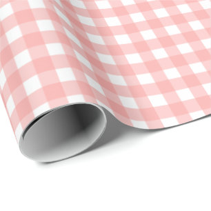 Papier Cadeau Motif de vérification En vichy rose pâle