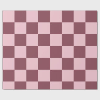 Papier Cadeau Motif de vérification Rose poussière
