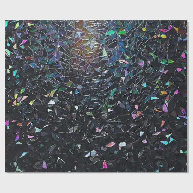 Papier Cadeau Motif de verre teinté abstrait iridescent (Plat)