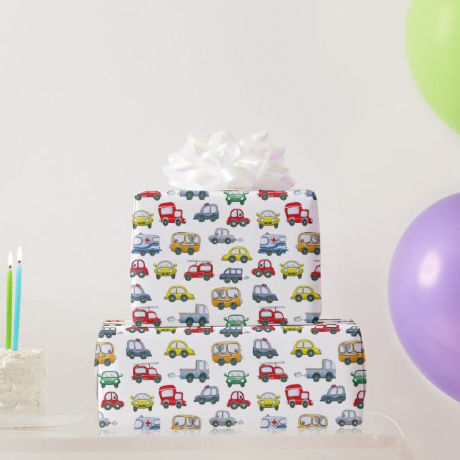 Papier Cadeau Motif de voitures (Cadeaux de fête)